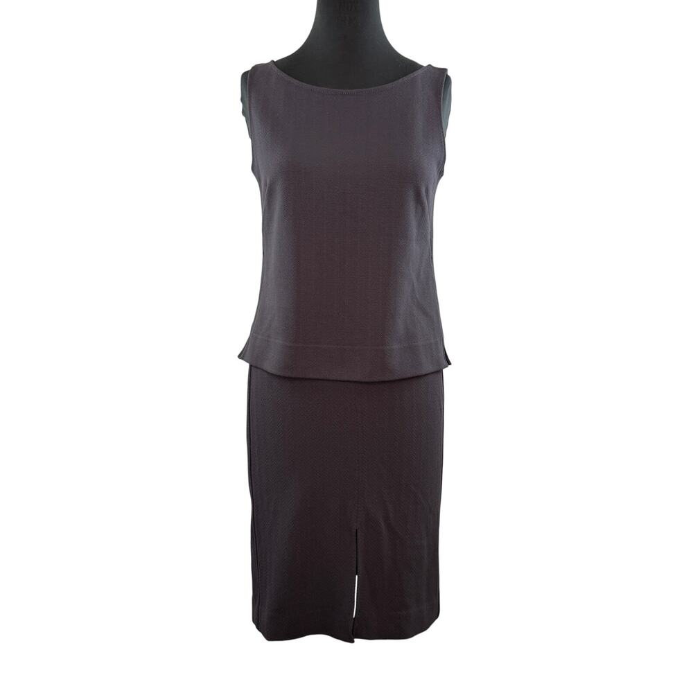 M.M.LaFleur Sadie Top Crosby Skirt Set Purple Gray Chevron Stretch Career S/2